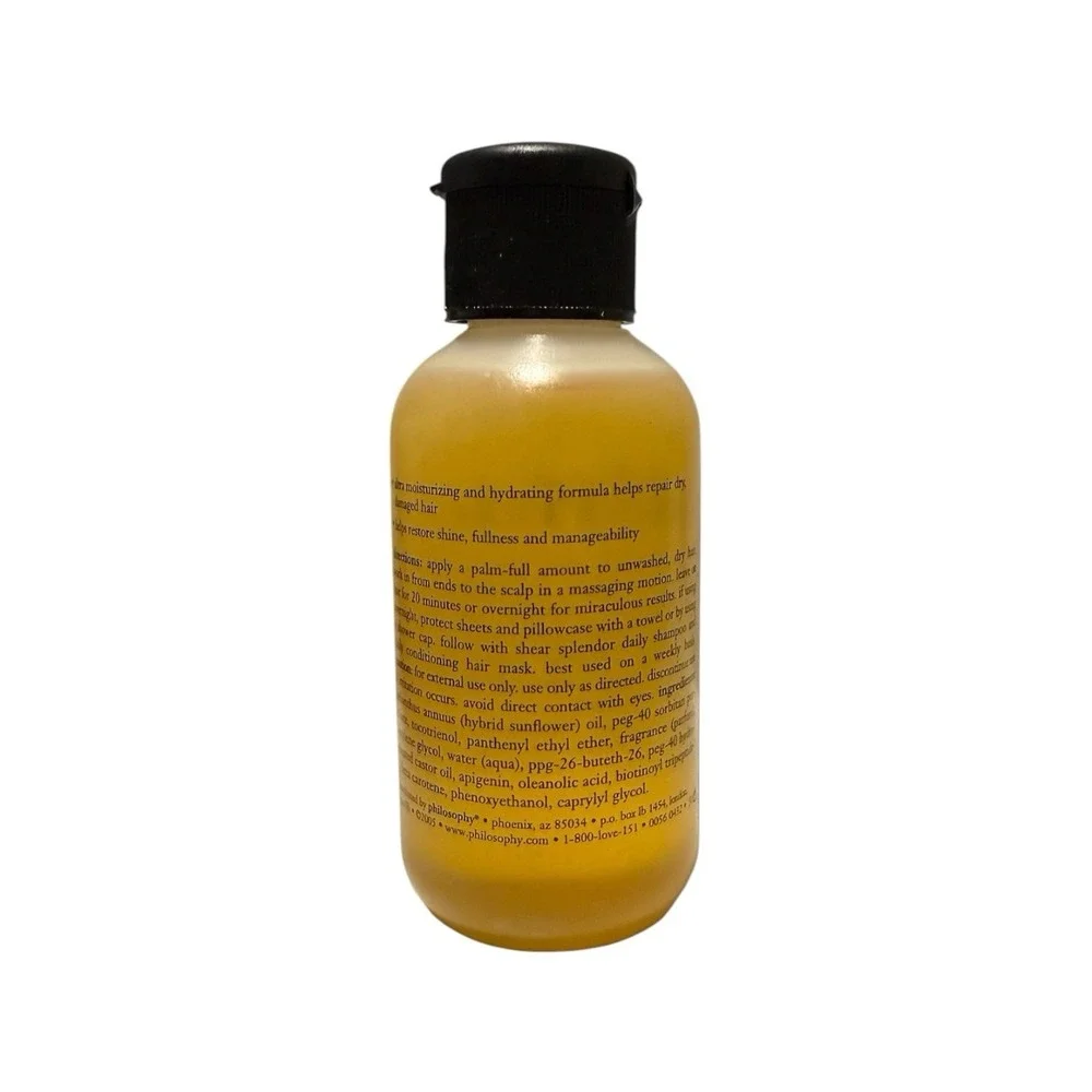 Philosophy Shear Splendor Age-defying Hair Oil Marinating 2 Oz Sealed